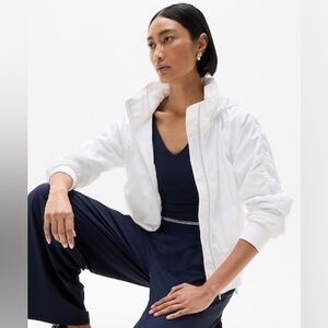 Athleta Jetset Bomber Jacket Bright White Size Large